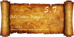 Sándor Tomaj névjegykártya