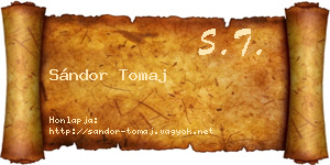 Sándor Tomaj névjegykártya