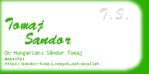 tomaj sandor business card
